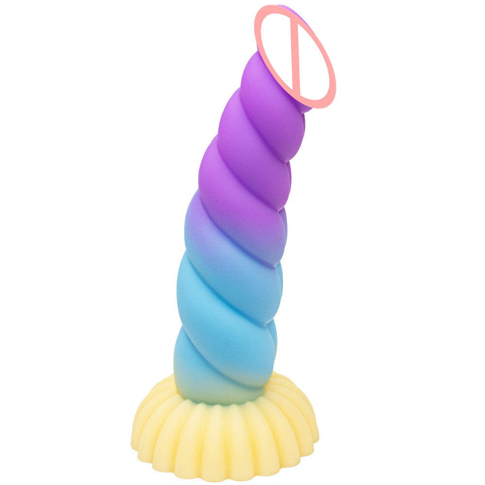 9.05‘’ Colorful Braid Dildo Vibrator Liquid Silicone Anal Plug