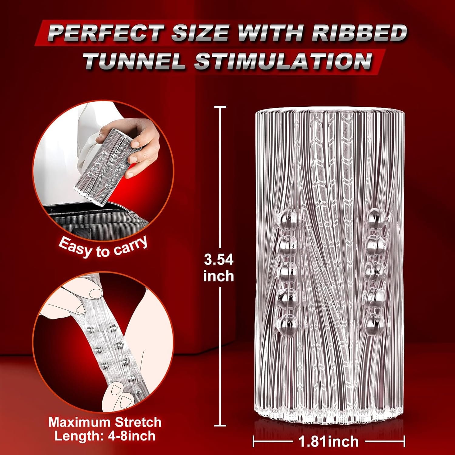 Manual Suction Penis Sleeve Blowjob Male Masturbators with 15 Extruded Beads