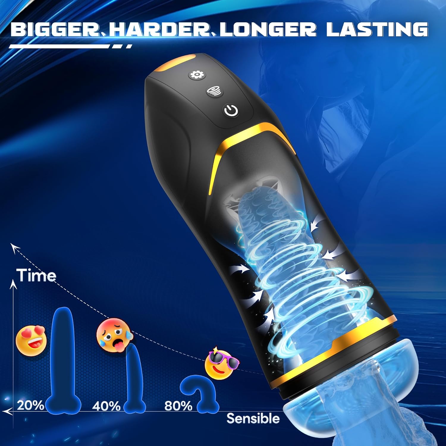 Auto 5 Sucking 10 Vibrating Male Masturbator Sex Toy