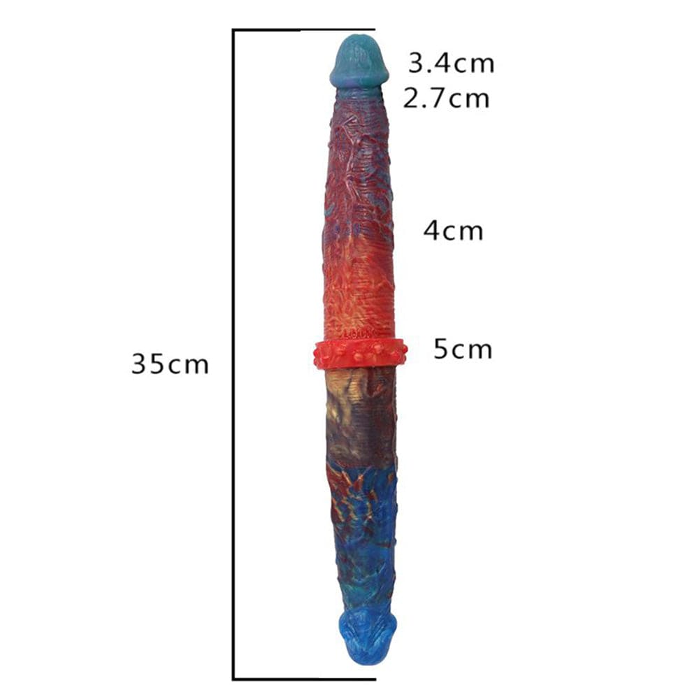 13.78‘’ Colorful Double-Ended Liquid Silicone Anal Plug Dildo
