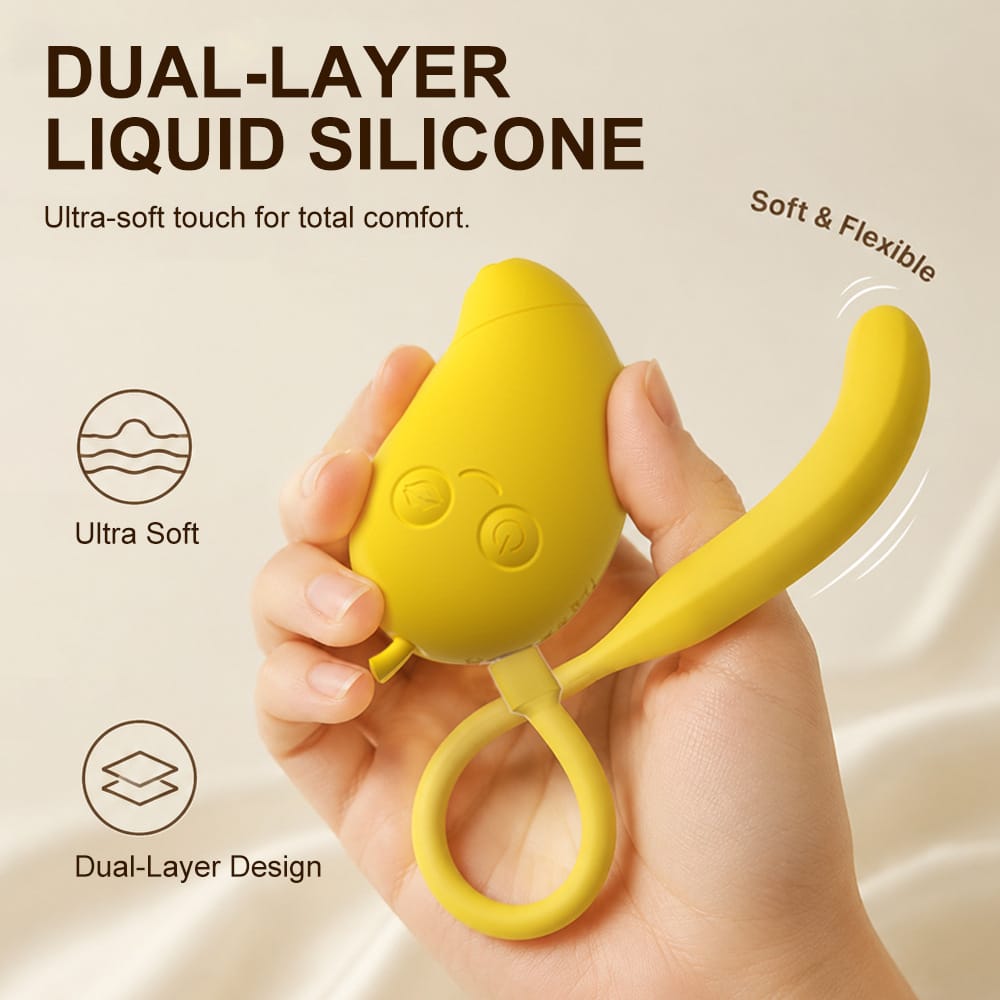 Cute Mango-Shaped Triple Function Sucking Vibrator