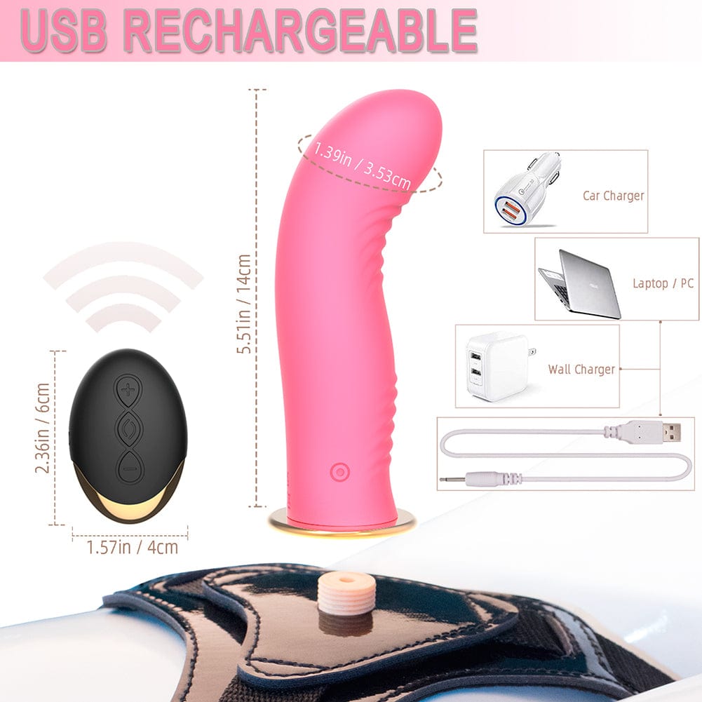 5.51‘’ Wireless Remote Control Strap On Dildo Vibrator for Couples