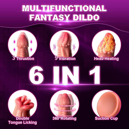 7.4‘’ Snake Warrior Thrusting Rotation Swinging Dildo Vibrator With Remote
