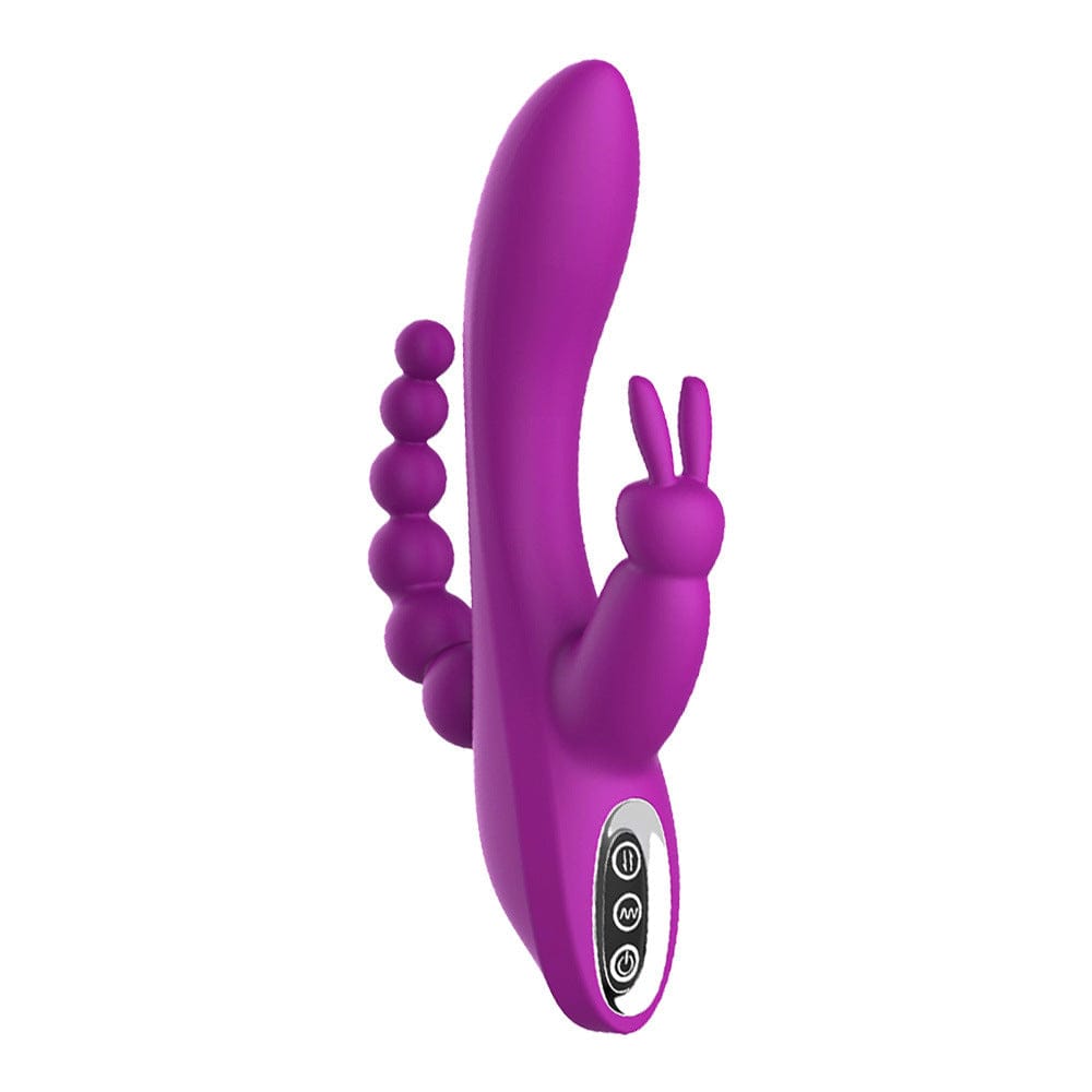 Lurevibe - Clitoris Stimulation Vibrator 3-in-1 G-Spot Rabbit Anal Dildo Vibrator