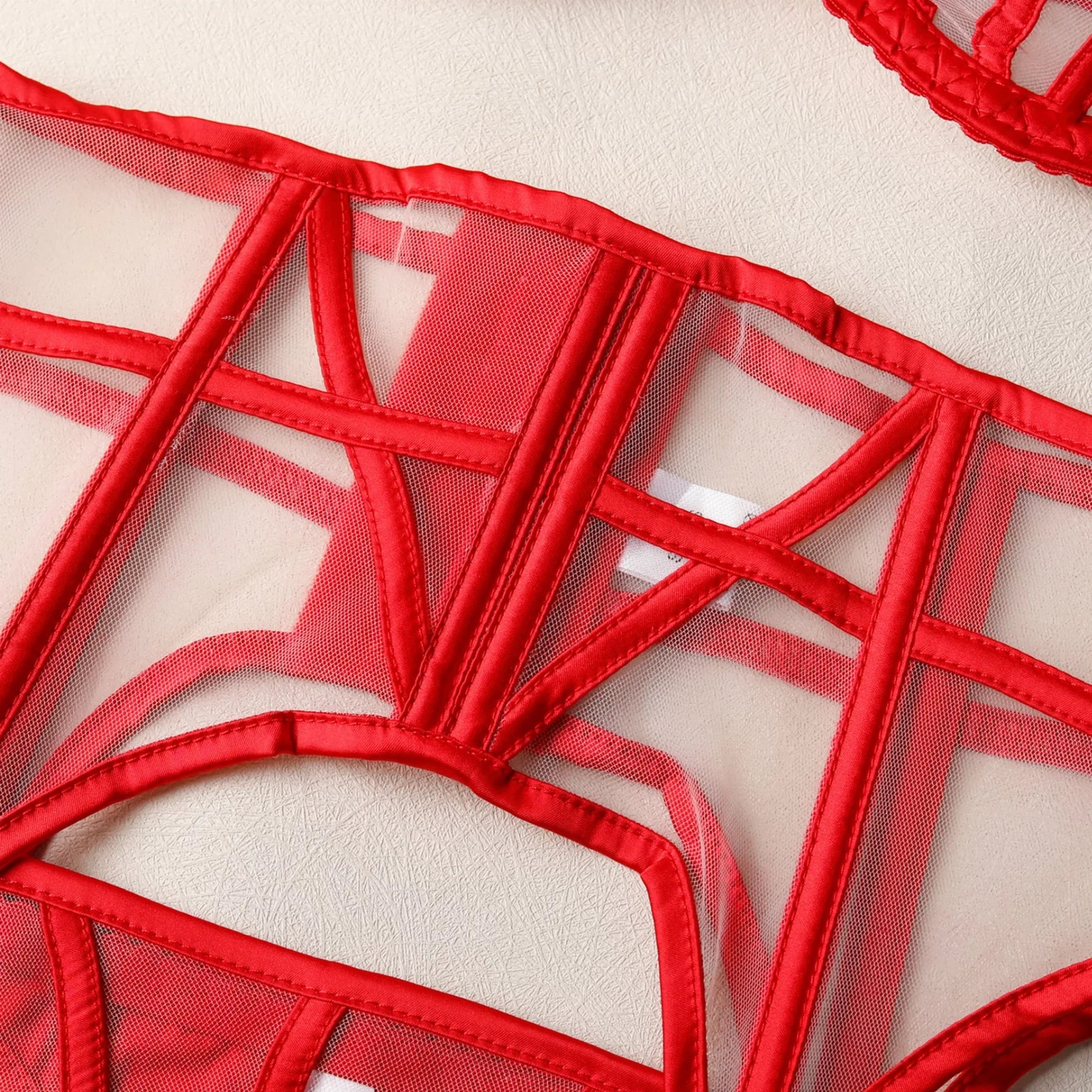 Aura Geometric Strappy Lingerie Set (3-Piece)