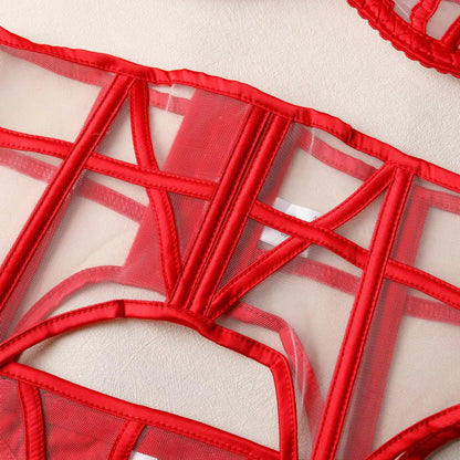 Aura Geometric Strappy Lingerie Set (3-Piece)
