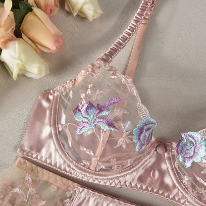 Blossom Romance Luxury Lingerie Set (4-Piece)