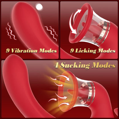 Sandra Tongue Licking Vacuum Suction Clitoral G-spot Vibrator