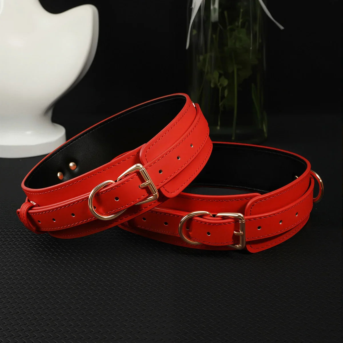 Midnight Desires Faux Leather Bondage Set