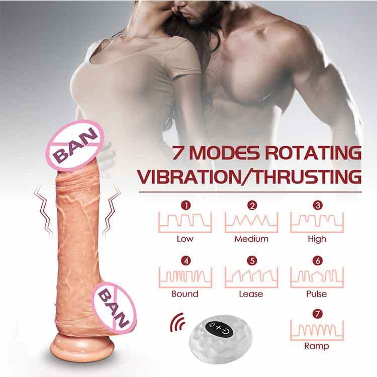 5.71‘’ Lurevibe - Waterproof 7 Frequency Retractable Swing Dildo