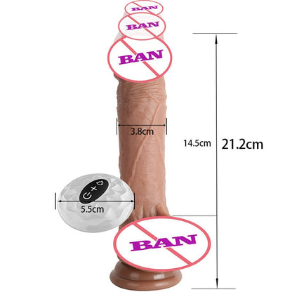 5.71‘’ Lurevibe - Waterproof 7 Frequency Retractable Swing Dildo