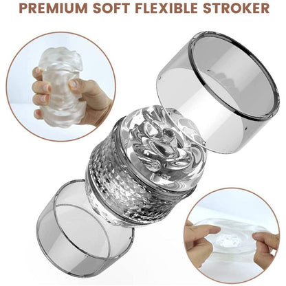 Open Ended Manual Suction Blowjob Penis Stroker with Case