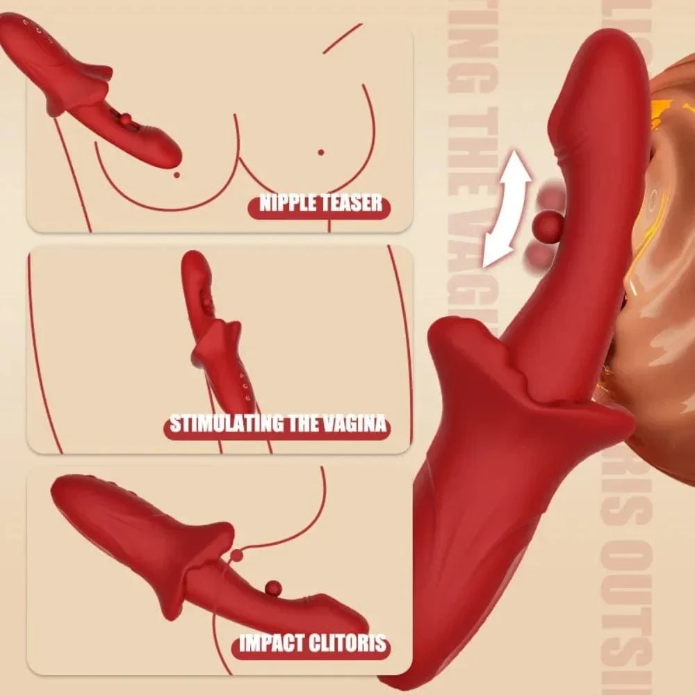 2 In 1 Realistic Lip Slipping G Spot Vibrator