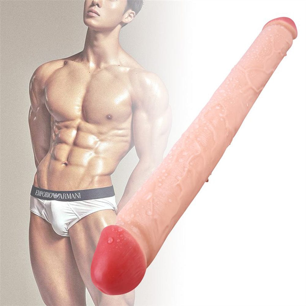 18.11‘’ Double-Ended Soft Silicone Simulated Anus Masturbation Dildo