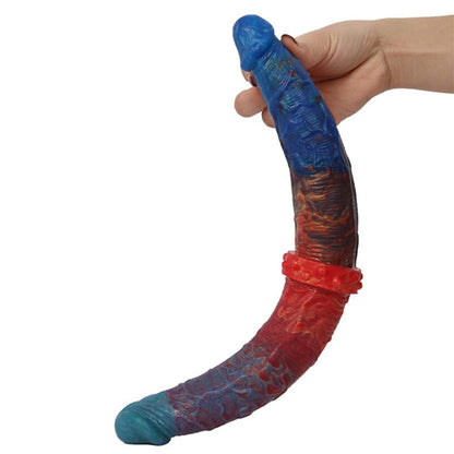 13.78‘’ Colorful Double-Ended Liquid Silicone Anal Plug Dildo