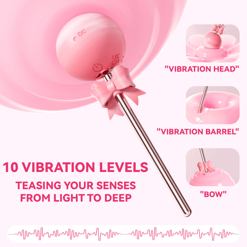 Lollipop Vibrator 10-Frequency Strong Shock Double-Headed Available Point Tide AV Stick