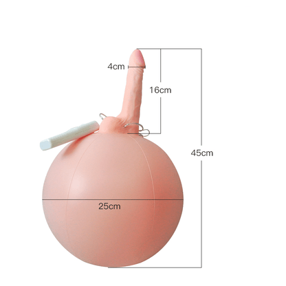 6.3‘’ Bouncy Inflatable Sex Ball with Remote Control Vibrating Realistic Dildo