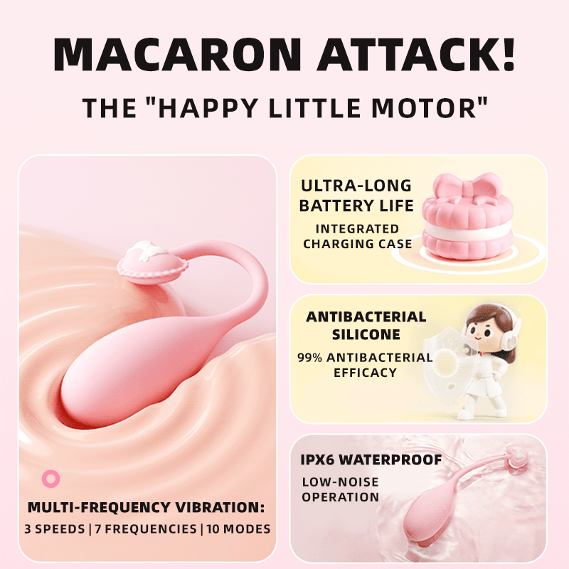 Pink Macaron 10 Modes Egg Vibrator