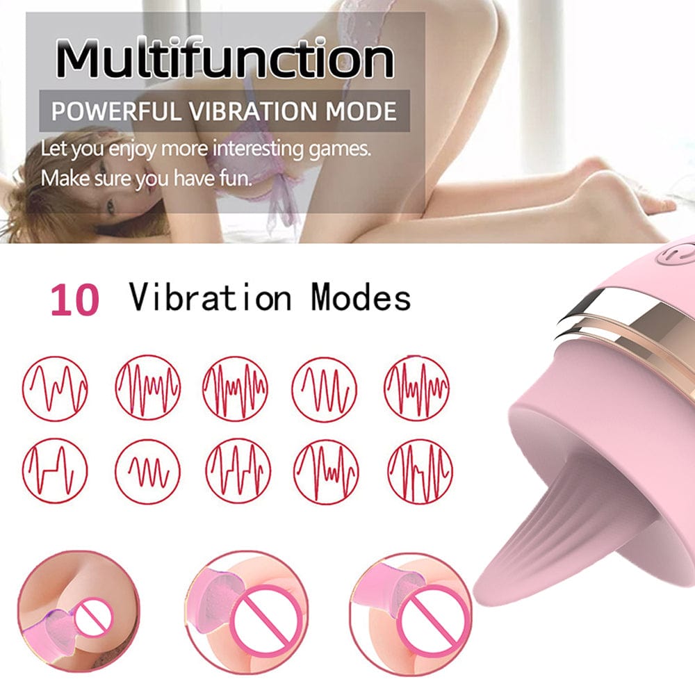 Lurevibe - Licking Tongue 10 Modes Egg Vibration Medical Silicone