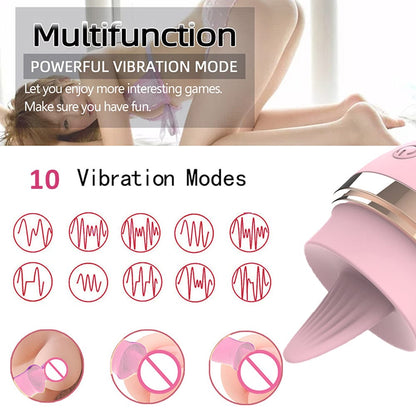 Lurevibe - Licking Tongue 10 Modes Egg Vibration Medical Silicone