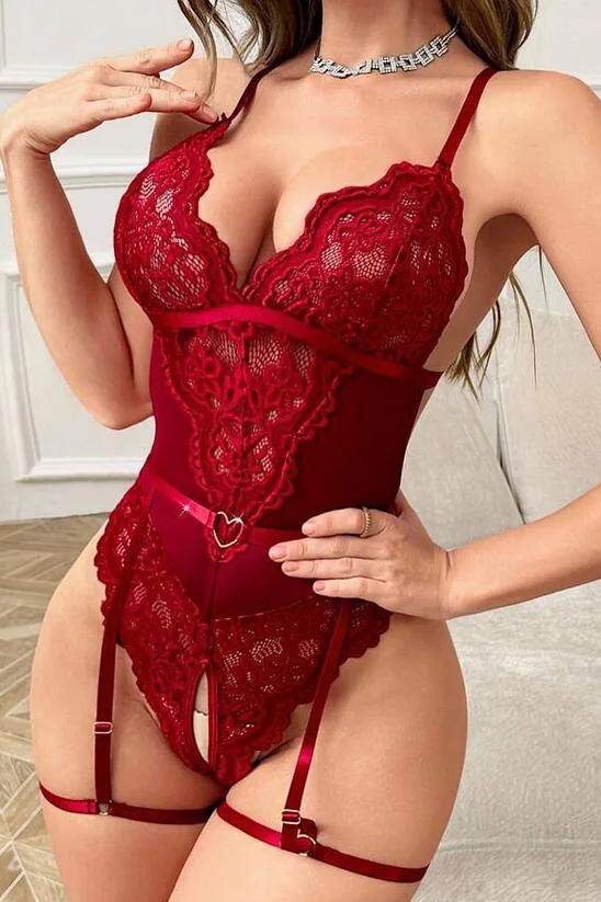 Sheer Lace Bodysuit Lingerie