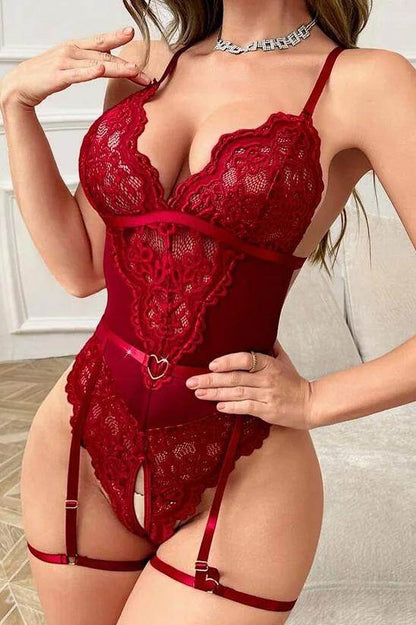 Sheer Lace Bodysuit Lingerie