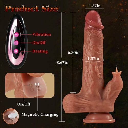 8.7‘’ Lurevibe - 9 Vibrating Tongue Licking Heating Realistic Dildo