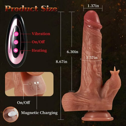 8.7‘’ Lurevibe - 9 Vibrating Tongue Licking Heating Realistic Dildo