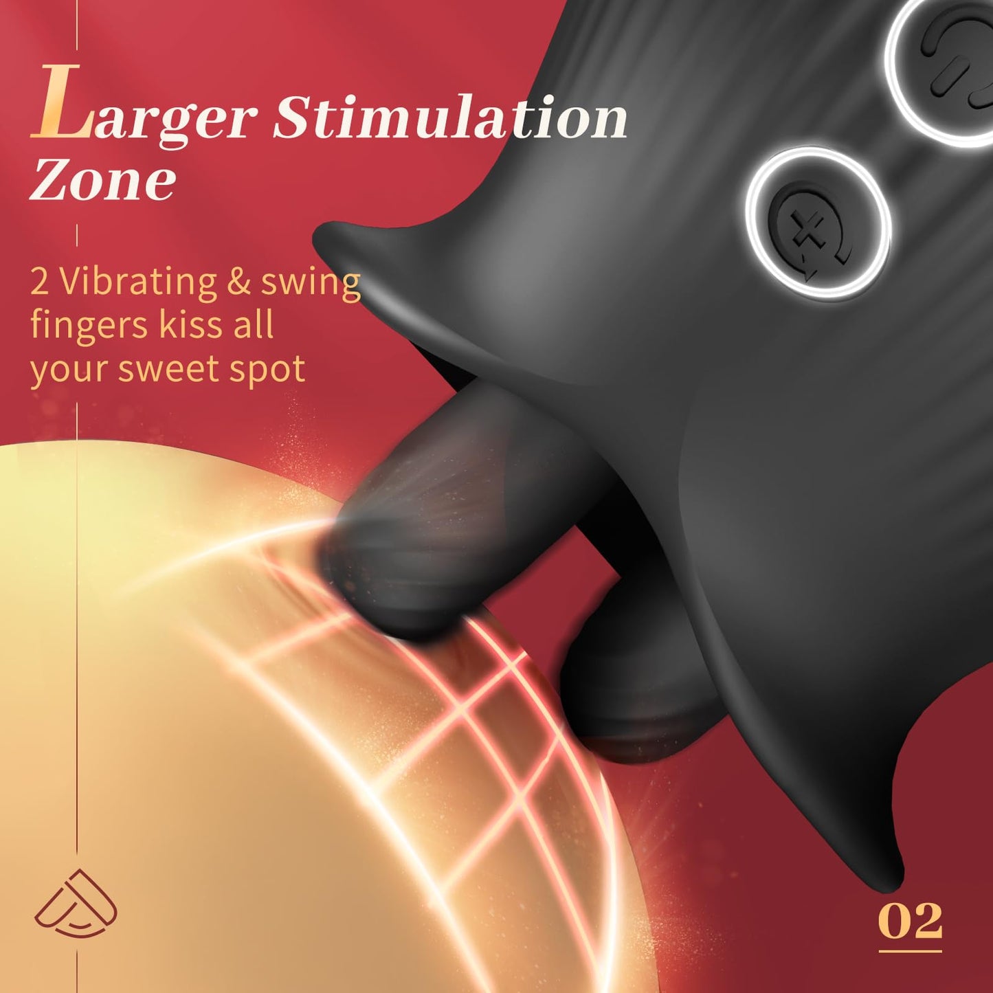 Lurevibe - Rose Romeo - 3in1 Rose Sex Toy with 2 Suction Cups Adult Toys Female Clitoral Nipple Vibrators with 10 Licking Sucking Vibrating