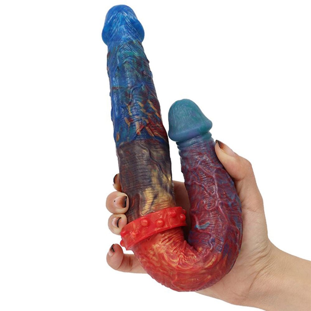 13.78‘’ Colorful Double-Ended Liquid Silicone Anal Plug Dildo