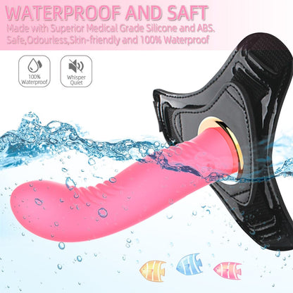 5.51‘’ Wireless Remote Control Strap On Dildo Vibrator for Couples