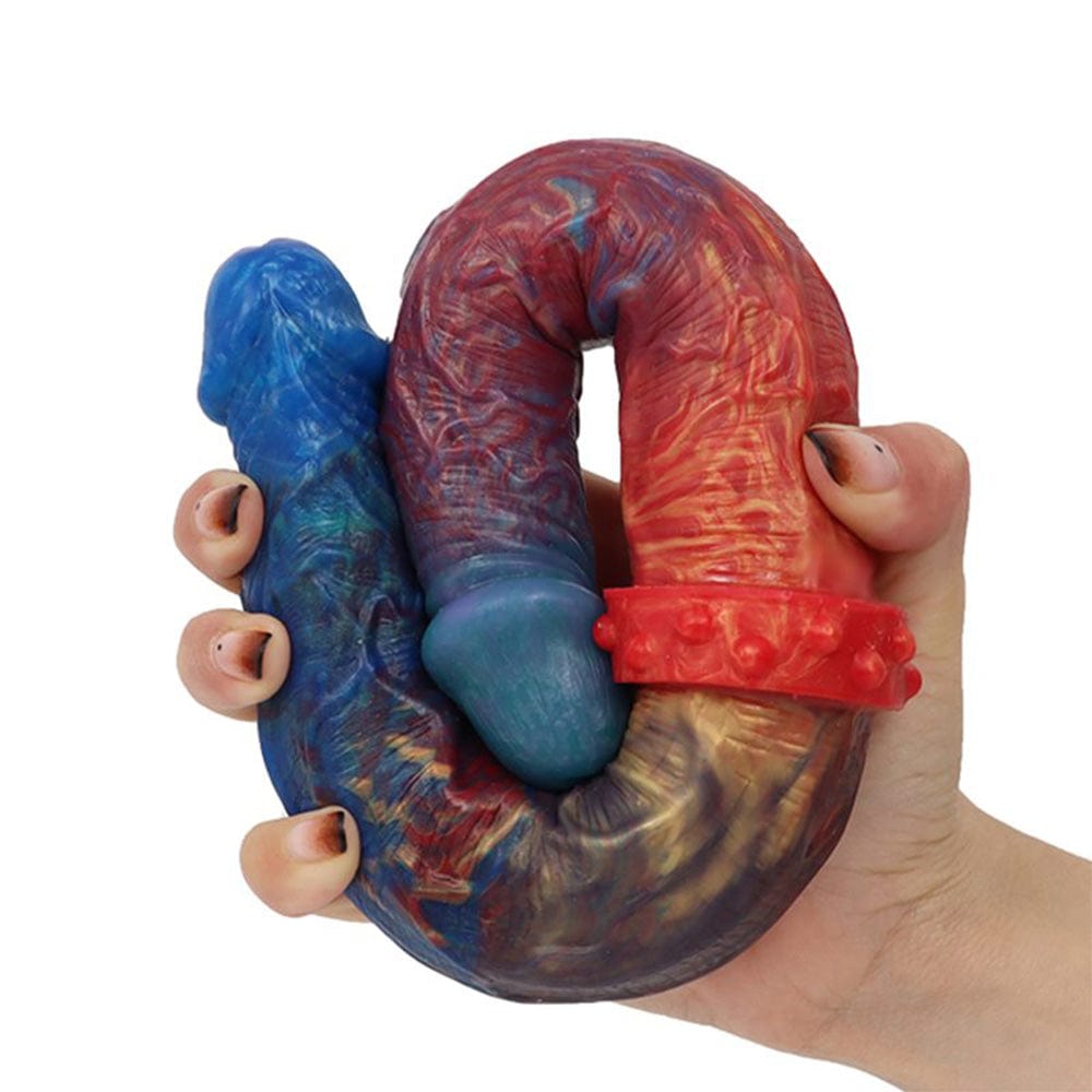 13.78‘’ Colorful Double-Ended Liquid Silicone Anal Plug Dildo