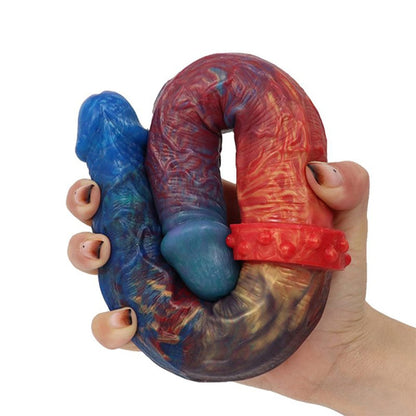 13.78‘’ Colorful Double-Ended Liquid Silicone Anal Plug Dildo