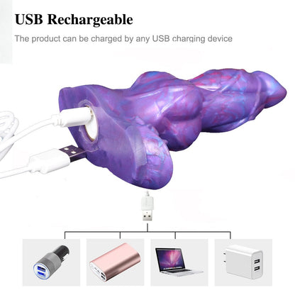 4.9‘’ Remote Control Vibrating Dildo Clit Stimulate Anal Plug