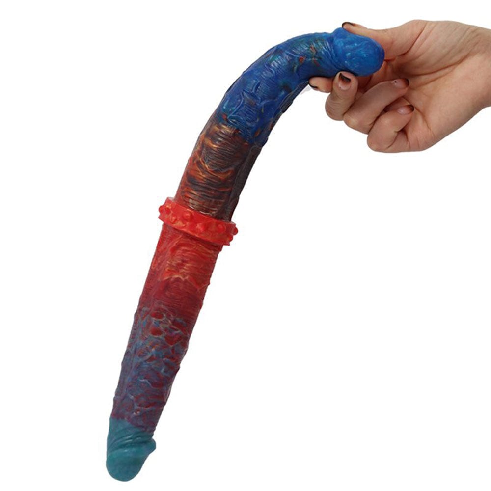 13.78‘’ Colorful Double-Ended Liquid Silicone Anal Plug Dildo