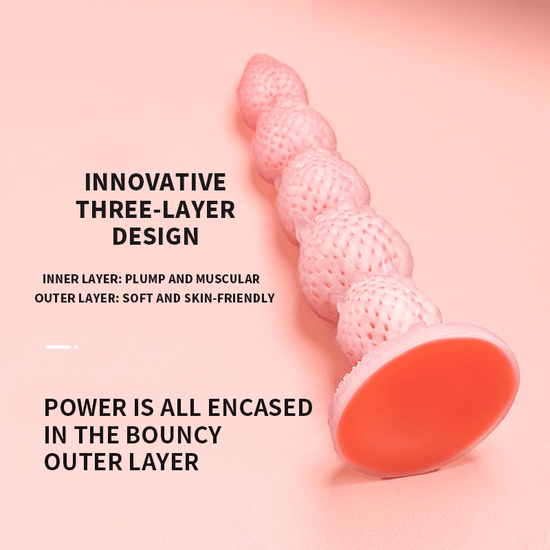 Light Snow Strawberry Tower Simulated Silicone Dildo