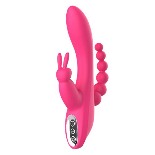 Lurevibe - Clitoris Stimulation Vibrator 3-in-1 G-Spot Rabbit Anal Dildo Vibrator