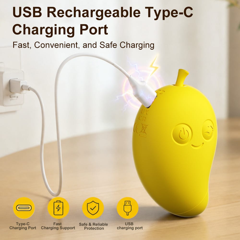 Cute Mango-Shaped Triple Function Sucking Vibrator