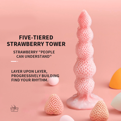 Light Snow Strawberry Tower Simulated Silicone Dildo