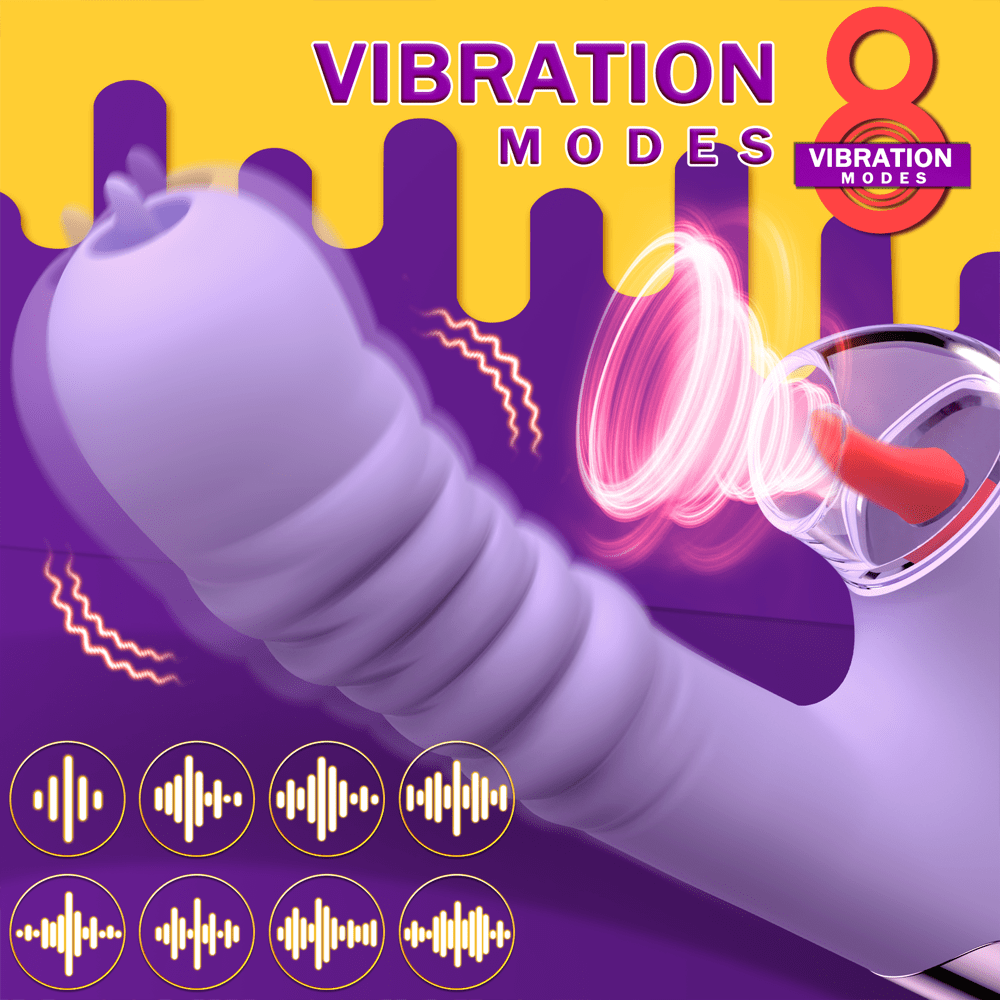 Lurevibe - Small Dinosaur Vibrator Telescopic Tongue Sucking Clit Stimulation Vibrator