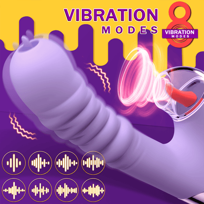 Lurevibe - Small Dinosaur Vibrator Telescopic Tongue Sucking Clit Stimulation Vibrator