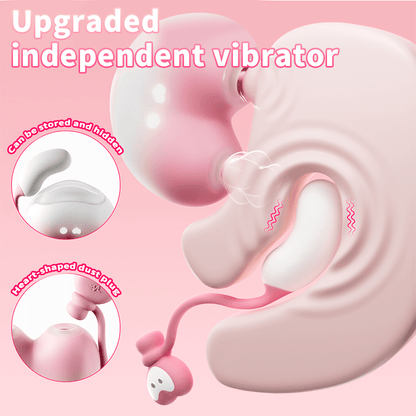 Peach Split Clitoral Sucker & G Spot Vibrating Egg