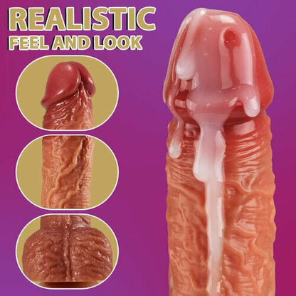 6.3‘’ Lurevibe - 3-in-1 Thrusting 5 Vibrations 42 ℃ Heating Realistic Non-sticky Blush Dildo