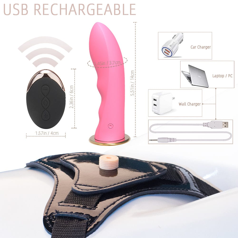 5.51‘’ Wireless Remote USB Rechargeable Strap On Dildo