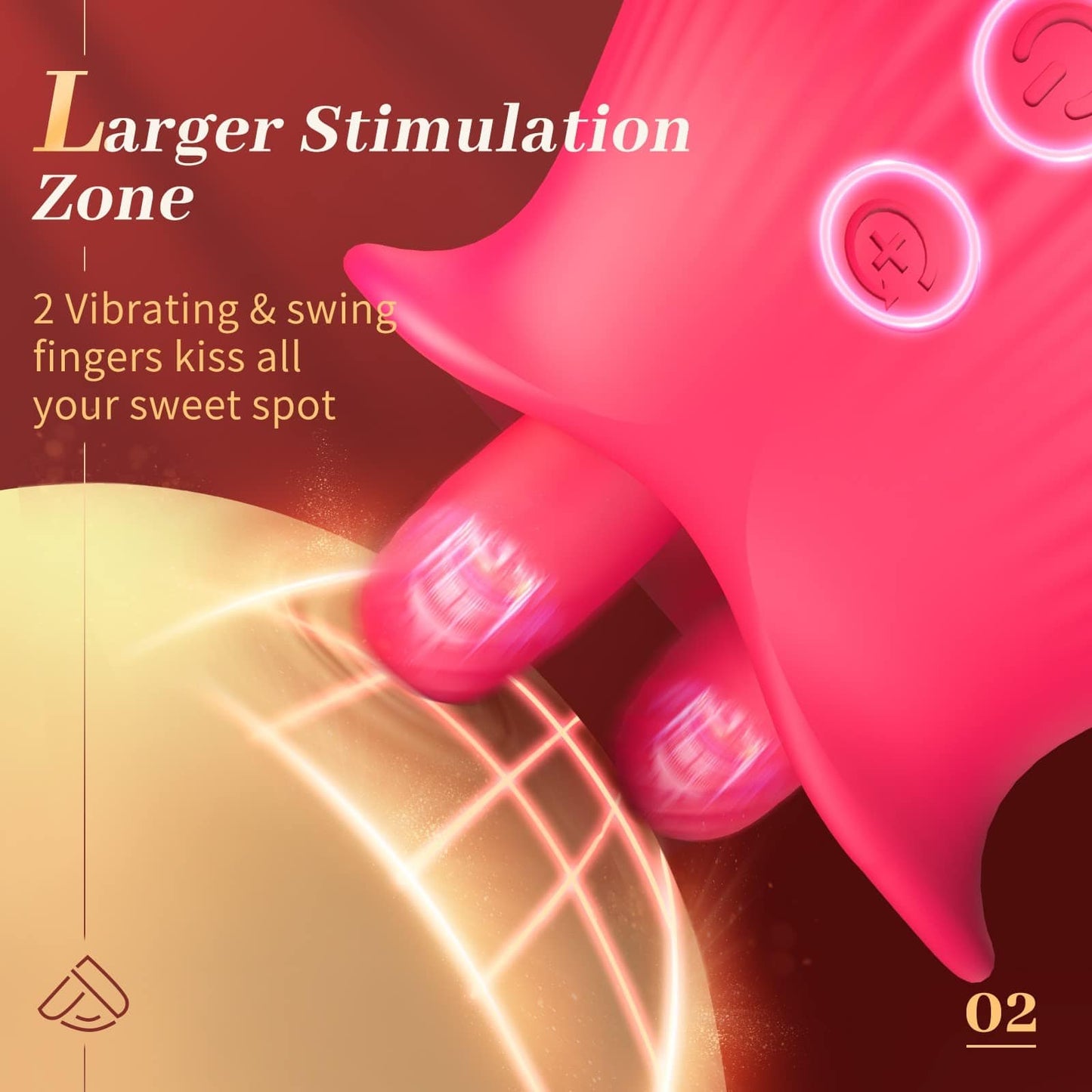 Lurevibe - Rose Romeo - 3in1 Rose Sex Toy with 2 Suction Cups Adult Toys Female Clitoral Nipple Vibrators with 10 Licking Sucking Vibrating